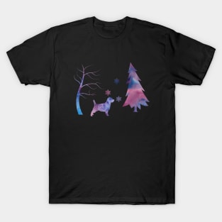 Cairn Terrier Art Snowflakes Winter T-Shirt